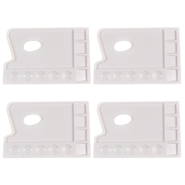 LIFKOME 4Pcs White Plastic Paint Trays Large Capacity 9 Grids for Color Mixing and Art Supplies Storage