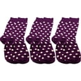 thumbnail image 1 of Axe Men Custom High Socks Durable Fitted Cotton Purple White Polka Dots (3 Pairs), 1 of 1