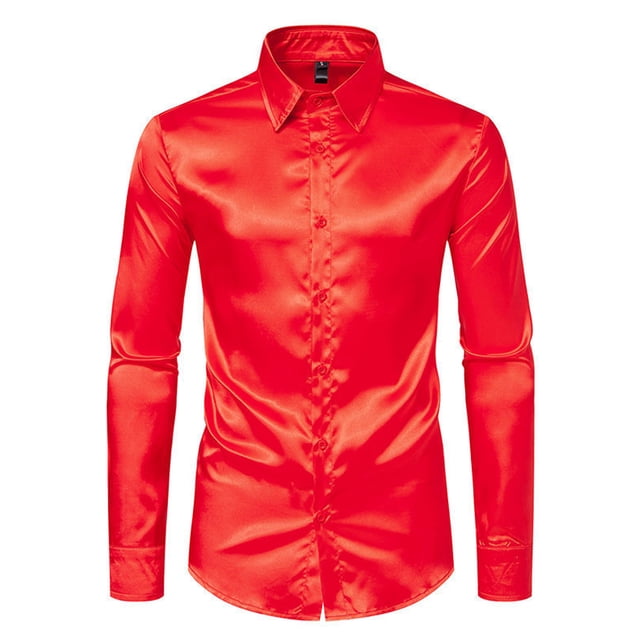 Blusa y camisa de manga larga con cuello vuelto para hombre, informal, lisa, con botones, de poliéster