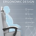thumbnail image 6 of SOONTRANS Fabric Gaming Chair with Pocket Spring Cushion, 20" Wide Game Gamer Chairs Seat, Ergonomic Computer Chair with Adjustable Headrest, Lumbar Pillow, Footrest Reclining for Adults, Grey/White, 6 of 9