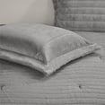 thumbnail image 4 of Madison Park 100 pour Cent Polyester Amara Sculpté Fourrure Couette Sertie en Gris, 4 of 10
