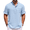 Light Blue, variant on Linen Shirts for Men Casual Short Sleeve Henley Shirt Band Collar Big and Tall Shirts Fashion Beach Shirts