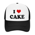 thumbnail image 2 of I Heart Cake Love Food Funny Trucker Hat Mesh Cap Unisex Black, 2 of 5