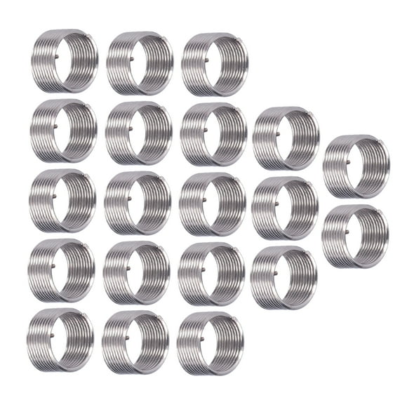 Noref Thread Socket Set,Wire Thread Insert,20Pcs Wire Thread Insert M12 x 1 Threaded Repair Reduce Nut Spiral Circle Extension Tool