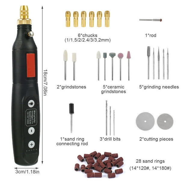 Muross 5 Speed Cordless Rotary Tool DIY Mini Electric Router for Light Work Adjustable Speed Carving Pen Hand held Wood Engraving Tool for Sanding