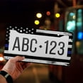 thumbnail image 4 of 1 Pcs Thin Blue Line American Flag License Plate Frame License Plate Frame,License Plate Cover for Car Decorative Parts,Aluminum License Plate Bracket Holder Rust-Proof for US Standard Car, 4 of 8