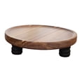 thumbnail image 2 of Soporte de pedestal de madera, bandeja decorativa, centro de mesa, portavelas, elevador de madera para botellas, dispensador de jabón, decoración de L, 2 of 8