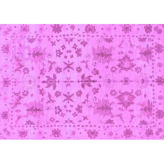 Ahgly Company Indoor Rectangle Oriental Purple Traditional Area Rugs, 5' x 8'