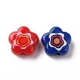 thumbnail image 2 of 200pcs Printed Opaque Acrylic Beads Flower Mixed color 9.5x9.5x4.5mm Hole: 1.8mm, 2 of 3