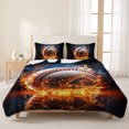 thumbnail image 3 of Twin XL Quilt Set 68''x98'', Baseball Lightweight Summer Bedspread Coverlet Set with 2 Pillow Shams, Sports Theme Gradient Orange Blue Black Breathable All Season Quilt Bedding for Dorm/Guest Room, 3 of 9