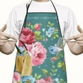 thumbnail image 2 of Women Men Adjustable Bib Apron with Pockets Pioneer Colorful Floral Cooking Kitchen Aprons, 2 of 7