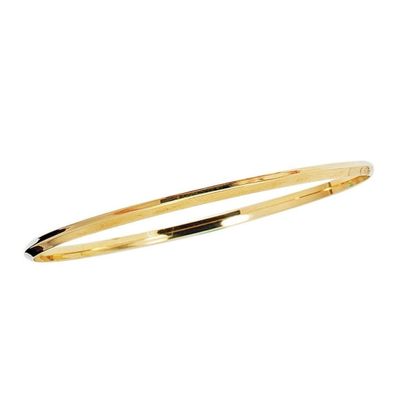 JewelStop 14K Yellow Gold Polished Finish Knife Edge Bangle - 8"