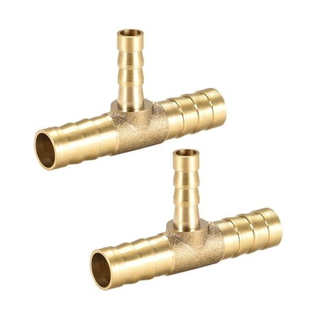 10mm x 6mm x 10mm Brass Hose Reducer Barb Fitting Tee T-Shaped 3 Way ...