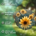 thumbnail image 5 of Vibrant Yellow Flower Metal Wind Spinner with Abstract Concentric White Lines - Modern Garden Decor for Yard and Outdoor Spaces, 5 of 6