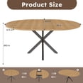 thumbnail image 2 of AENKYO 42"-58" Expandable Round Dining Table, Natural Wood Color Top & Black X-Base Pedestal, Seats 4-6, 2 of 8