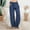 Dark Blue, variant on Womens Casual Soild Color Loose Elastic Waist Drawstring Button Casual Pants Casual Pants Pleated Dress Pants Women Loose Dress Pants for Women Business Casual plus Size Stretch Pants Womens Crop