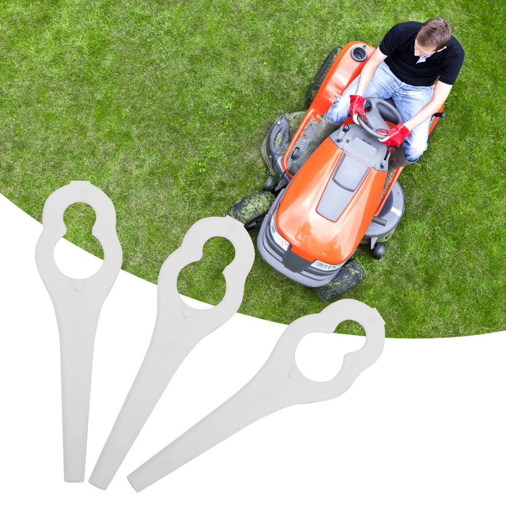 Yajisi 50pcs String Trimmer Plastic Replacement Blades White Durable Anti-Rust Garden Lawn Mower Parts High Speed Cutting Efficiency Accessories 3.0 inches / 7.5 cm