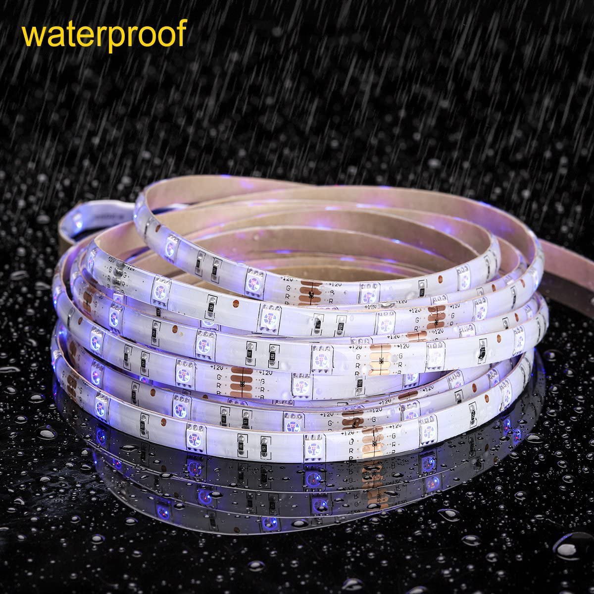 MINGER LED Strip Light Waterproof 16.4ft RGB SMD 5050 LED Rope Lighting Color Ch 