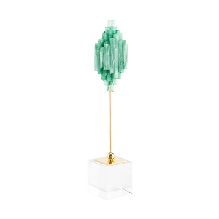 Modern Objects Stone - Modern Contemporary Decorative Figurine Object Figure, Green, Stone Steel Glass