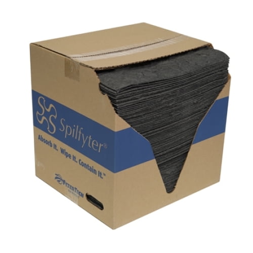 Sorbent Pad, 28 gal, 16 in x 18 in, Universal, Gray, Polypropylene