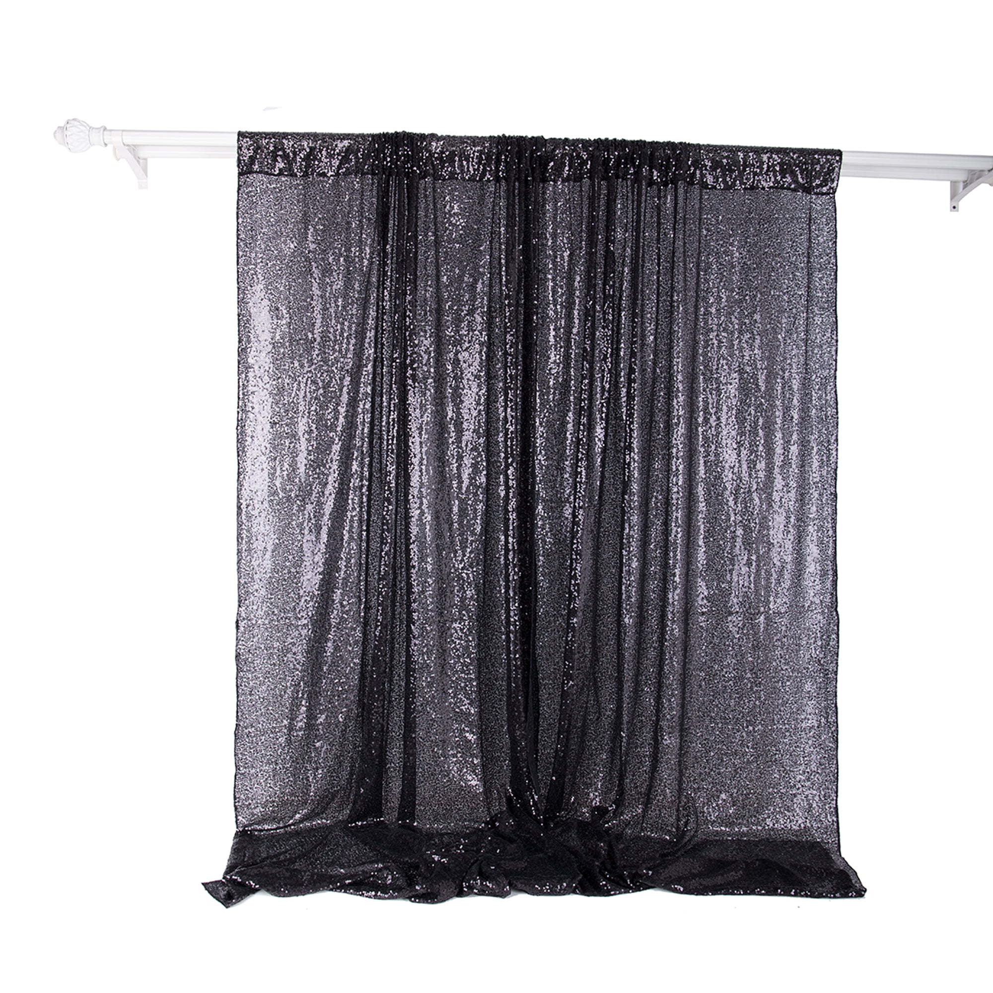 Black Backdrop Curtains for Party 4ftx6ft Sequin Birthday Backdrop Seamless Photography
