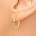 thumbnail image 3 of Real 14kt Yellow Gold Polished 2mm Lightweight Tube Hoop Earrings; for Adults and Teens; for Women and Men, 3 of 4