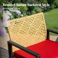 thumbnail image 6 of MF Studio 4-Piece All-Weather Rattan Patio Furniture Set, Outdoor Conversation Set with Wood Table, Yellow and Red, 6 of 10