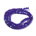 thumbnail image 3 of Transparent Glass Beads Strands Faceted Frosted Half AB color Plated Rondelle Dark Blue 2.3~2.7x2mm Hole: 0.4mm 144~150pcs/strand 28~29cm, 3 of 5