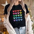 thumbnail image 2 of Fesfesfes V neck Tshirt Women T-Shirt Fashion Short Sleeve Round Neck Valentine's Day Printing Casual Blouse T-Shirt Tops Shirt Women's Short Sleeve Tops 12(XXL), 2 of 5