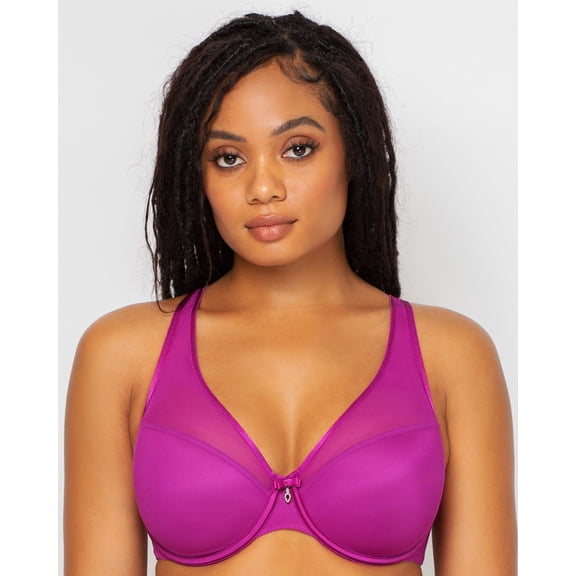 Sheer Mesh Plunge T-Shirt Bra - Cosmo Pink - Final Sale!