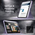 thumbnail image 7 of JETech Rotating Case for iPad mini (A17 Pro, 2024 Model, 7th Generation) / mini 6 (2021 Model, 6th Generation) with Pencil Holder, 360 Degree Rotation Protective Stand Cover Clear Back (Purple), 7 of 7
