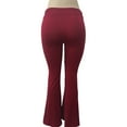 thumbnail image 4 of UTTOASFAY Woman Pants Women Fashion Solid Pants Elasticity Leggings Bell-Bottoms Pants Wine L, 4 of 5