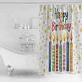 thumbnail image 4 of Small Stall Shower Curtain 48x72 Inch Narrow Half Size Happy Birthday Bath Curtains Bathroom Decor Colorful Star Funny Celebration Waterproof Fabric Shower Curtain Set with Hooks 48 Inch, 4 of 6