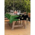 thumbnail image 2 of Outdoor Tablecloth with Umbrella Hole and Zipper, Black Green Christmas Rectangle Table Cloth 60x102 Inch Waterproof Tablecloth, Xmas Tree Stars Snowflake Winter Picnic Table Cover for Patio Camping, 2 of 7