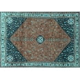 thumbnail image 1 of Ahgly Company Indoor Rectangle Medallion Light Blue Traditional Area Rugs, 3' x 5', 1 of 4