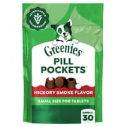Greenies Pill Pockets for Dogs Hickory Smoke Flavor Small Size Soft Dog Treats, 3.2 oz Pouch