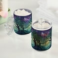 thumbnail image 2 of Yayeee 2 Pack Qtip Holder Bathroom Cotton Swab Canister with Lid Clear Dispenser Set, Moonlight Forest, 2 of 6