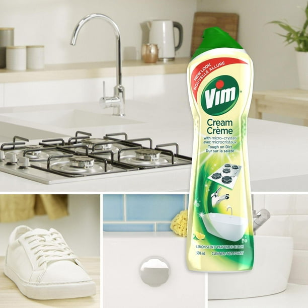 Vim Cream Cleaner Lemon Scent with 100% natural cleaning particles