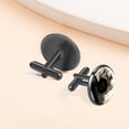 thumbnail image 6 of Turntable Men's Silver Stainless Steel Cufflink Set for Formal Attire, Made of High-Quality Materials, Ideal for Business Meetings and Weddings, 6 of 6