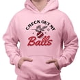 thumbnail image 2 of Check Out My Balls Christmas Hoodie Sweatshirt Unisex X-Large Pink, 2 of 5