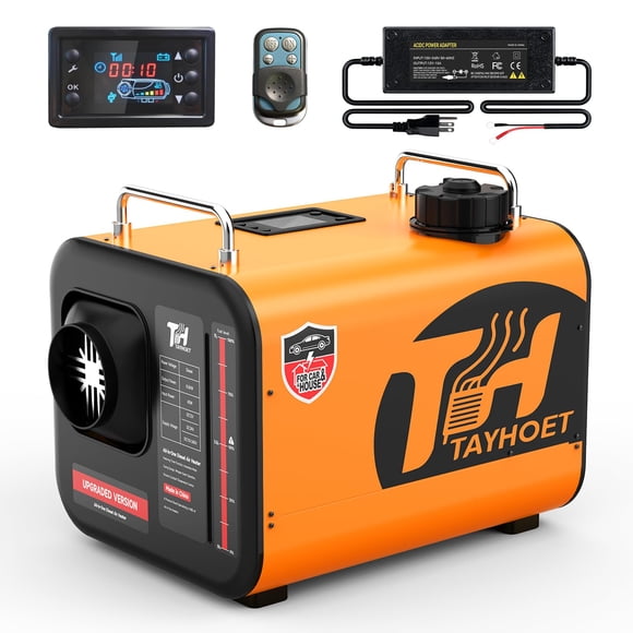 Calentador diésel TAYHOET 8KW 12V/24V/110V 7L con control remoto LCD naranja