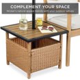 thumbnail image 5 of Best Choice Products Wicker Rattan Patio Side Table Outdoor Furniture for Garden, Pool, Deck w/ Umbrella Hole - Natural, 5 of 7