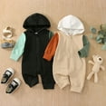thumbnail image 3 of Fortune Combinaison pour Bébé Garçon d'Automne, Manches Longues, Patchwork, à Capuche, à Fermeture Éclair, 3 of 9