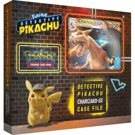 Detective Pikachu Pokemon Trading Cards- Charizard-Gx Case File + 6 Booster Pack + A Foil Promo Card + A Foil Oversize