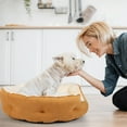 thumbnail image 3 of PureWags Small Dog Bed, Round Cat Bed Washable for Indoor Cats, Non-Slip Base and Removable Cushion, Pet Bed for Puppy and Kitten, 20 Inches, 3 of 9