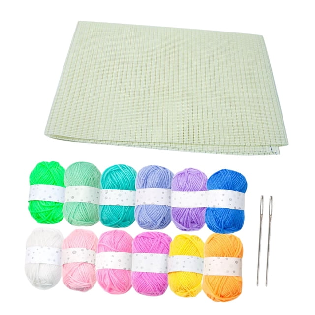 Elodie Crochet Kit for Beginners with Blank Canvas Assorted Yarn for Craft Projects 12 Rolls Set