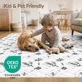 thumbnail image 4 of ODIKA 4'x6' Black White Geometric Diamonds Washable Area Rug Modern Trellis Design with Unique Patterns for Dorm Room, Small Living Stain Resistant Low Profile, Easy Care, 4 of 7