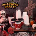 thumbnail image 2 of 60 Set Halloween Disposable Coffee Cups with Lids Stir Straws and Sleeves 12 oz Coffee Paper Cups Halloween Party Supplies for Tea Juice Hot Chocolate Cafe Shops, 2 of 6