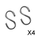 thumbnail image 1 of 2x para Colgar de Acero Inoxidable 316 de Alta Resistencia en Forma de S, 40 X 20 Mm , Plata, 4 piezas, 1 of 6