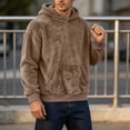 thumbnail image 6 of Xecvkr Mens Fuzzy Pullover Hoodie Loose Cozy Athletic Sweatshirts Winter Thick Long Sleeve Warm Hoodies with Pocket Soft Workout Comfy Top Brown S, 6 of 6